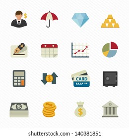 Finance Icons with White Background