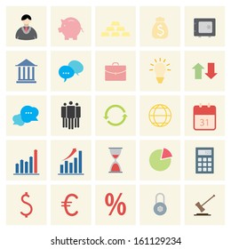 Finance Icons with Yellow Background