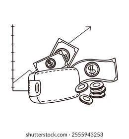 finance illustration elements hand drawn sketch save money icon