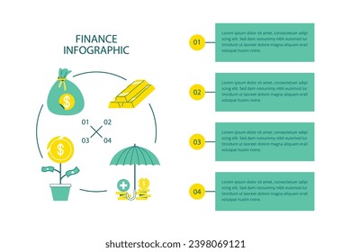 Finance infographic template for presentation.
