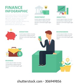 Finance infographic, vector illustration