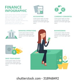 Finance infographic, vector illustration