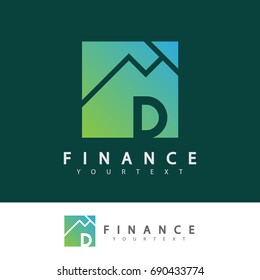 finance initial Letter D Logo design