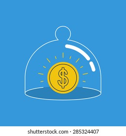 Finance insurance concept. Bank vault.