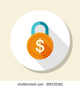 Finance and Insurance icon, vector illustration. Flat design style with long shadow,eps10