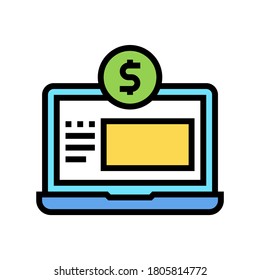 finance internet working color icon vector. finance internet working sign. isolated symbol illustration