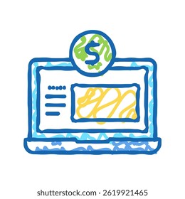 finance internet working doodle icon sketch vector. finance internet working sign. isolated symbol illustration