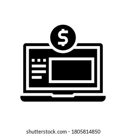 finance internet working glyph icon vector. finance internet working sign. isolated contour symbol black illustration