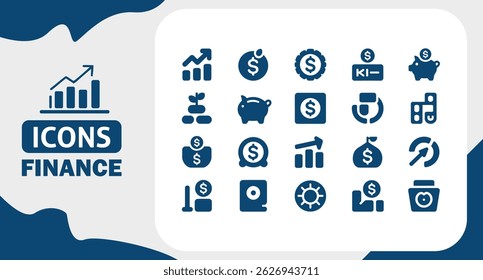 Finance and Investment Icon Pack  Editable Vector Set for Money, Economy and Business