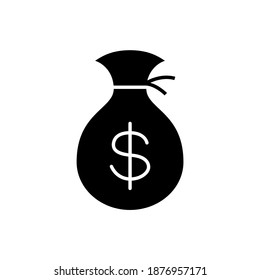 Finance, investment, money icon symbol in solid black flat shape glyph icon, isolated on white background