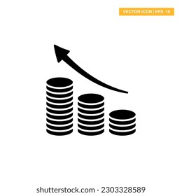 Finance, investment, money, trading, dollar glyph icon vector design illustration