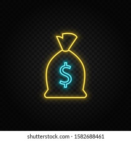 finance, investment neon icon. Blue and yellow neon vector icon.
