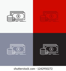 Finance, investment, payment, Money, dollar Icon Over Various Background. Line style design, designed for web and app. Eps 10 vector illustration