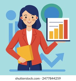 Finance and Investment woman business concept vector and illustration