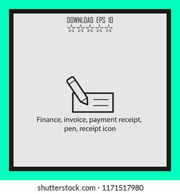Finance, invoice, receipt icon  vector icon