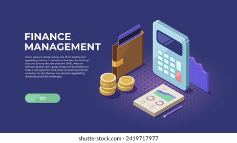 Finance isometric. Financial consultant or tax declaration for tax return. Accounting and taxation concept icon