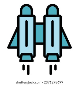 Finance jetpack icon outline vector. Work skill. Work career color flat