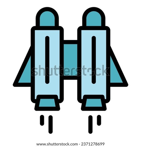 Finance jetpack icon outline vector. Work skill. Work career color flat