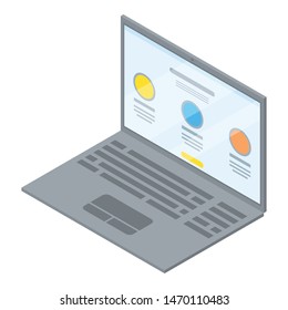 Finance laptop icon. Isometric of finance laptop vector icon for web design isolated on white background