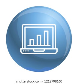Finance laptop icon. Outline finance laptop vector icon for web design isolated on white background