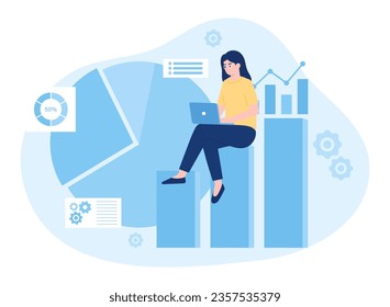 Finance leaders trending concept flat illustration