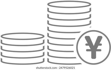 finance line icon, containing bank with dollar, rupiah, yen, and euro currency, global economy, coin, money, economic growth, money bag icons.