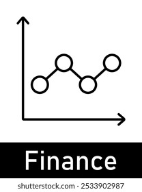 Finance line icon. Line graph with upward trend. Ideal for finance, growth, and data analysis