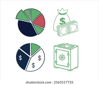 Finance line icon set. Accept transfer, Pay by Phone and Credit card. Cash linear icon set. Quality line set. Dollar vector icon in solid and outline style