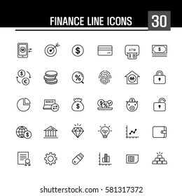 Finance line icons