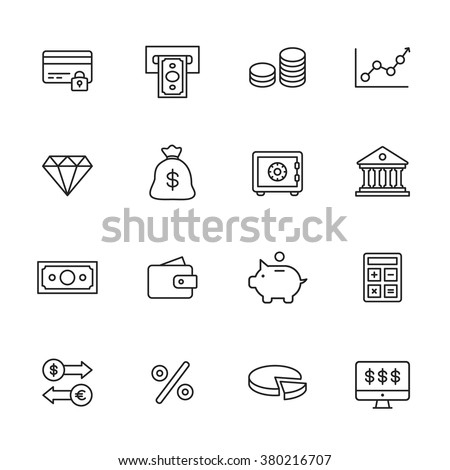 Finance line icons