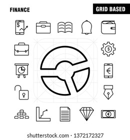 Finance Line Icons Set For Infographics, Mobile UX/UI Kit And Print Design. Include: Dollar, Money, Note, Rupees, Divide, Math, Plus, Minus, Collection Modern Infographic Logo and Pictogram. - Vector