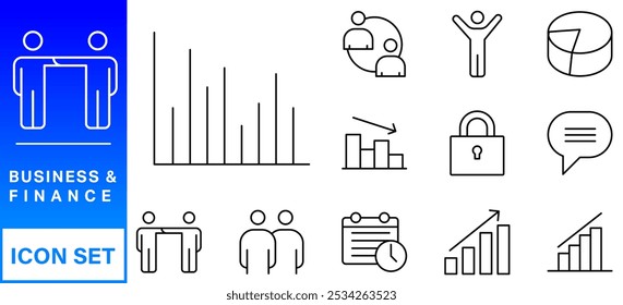 Finance line icons set. Money payments elements outline icons collection. Payments elements symbols. Currency, money, bank, cryptocurrency, check, wallet, piggy, balance, safe