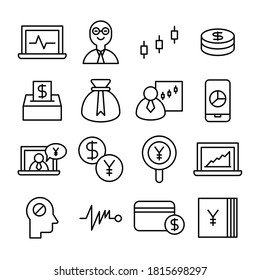 conjunto de vectores de iconos de línea de financiación