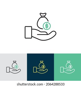 Finance linear vector icon - UI icon vector. Credit and Loan Related Vector Line Icons. Contains such Icons as Credit Card, Rate Calculator, Deposit and more