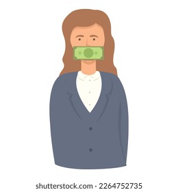 Finance lobbyist icon cartoon vector. Business money. Refuse corruption
