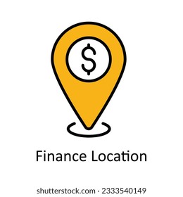 Finance Location Filled Outline Icon Design illustration. Map and Navigation Symbol on White background EPS 10 File