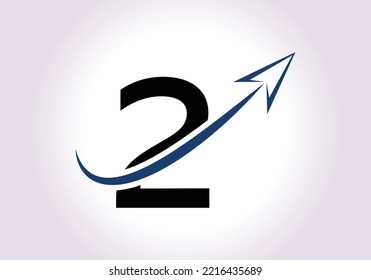 Finden Sie Logo mit 2 Buchstaben Konzept. Logo für Marketing und Finanzunternehmen. Modernes Vektorlogo für Marketing Growth Arrow und Firmenidentität