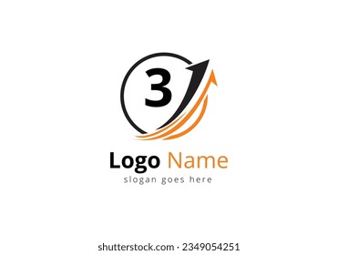 Finden Sie Logo mit 3 Buchstaben Konzept. Logo-Konzept für Finanzen oder Erfolg. Logo für Rechnungslegung und Unternehmensidentität