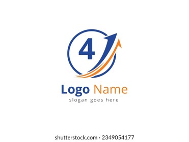 Finanzlogo mit 4-Buchstaben-Konzept. Logo-Konzept für Finanzen oder Erfolg. Logo für Rechnungslegung und Unternehmensidentität