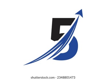 Finance Logo With 5 Letter Concept. Financial or success logo concept. Logo for accounting business and company identity