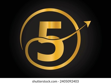 Finance Logo With 5 Letter Concept. Creative abstract Marketing And Financial Business Logo Design.