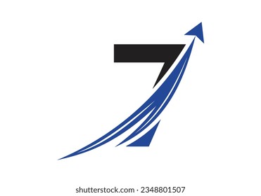 Finden Sie Logo mit 7 Buchstaben Konzept. Logo-Konzept für Finanzen oder Erfolg. Logo für Rechnungslegung und Unternehmensidentität