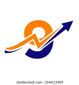 Finden Sie Logo mit 9 Buchstaben Konzept. Logo für Marketing und Finanzunternehmen. Buchstabe 9 Vorlage für finanzielle Logos mit Marketingwachstumsbogen