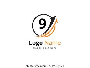 Finance Logo With 9 Letter Concept. Financial or success logo concept. Logo for accounting business and company identity