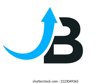 Logotipo financiero con concepto de letra B. Logo De Marketing Y Negocios Financieros. B Plantilla de logotipo financiero con flecha de crecimiento de marketing