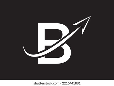 Finance Logo With B Letter Concept. Marketing And Financial Business Logo. Modern vector logo for Marketing Growth Arrow and company identity
