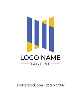 Logotipo financiero, negocio, gráfico, color azul y amarillo