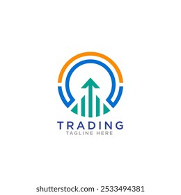 finance logo creative diagram market design template.