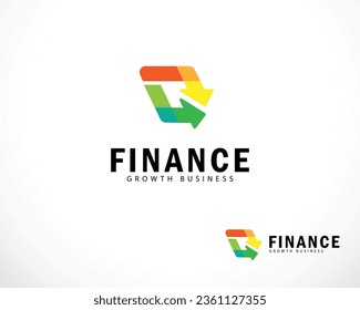 logotipo de finanzas símbolo de signo creativo símbolo de logística diseño flecha de crecimiento inversión de negocios