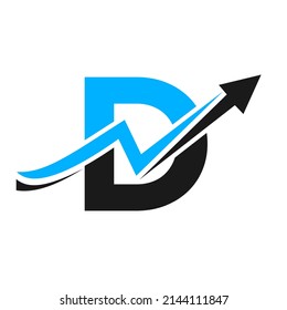 Finanzlogo mit D-Letter-Konzept. Logo für Marketing und Finanzunternehmen. Buchstabe D Vorlage für finanzielle Logos mit Marketingwachstum